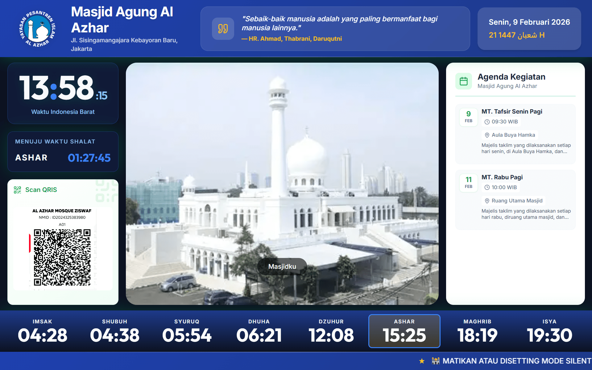 Digital Signage Masjid - Sistem Informasi Jamaah Modern