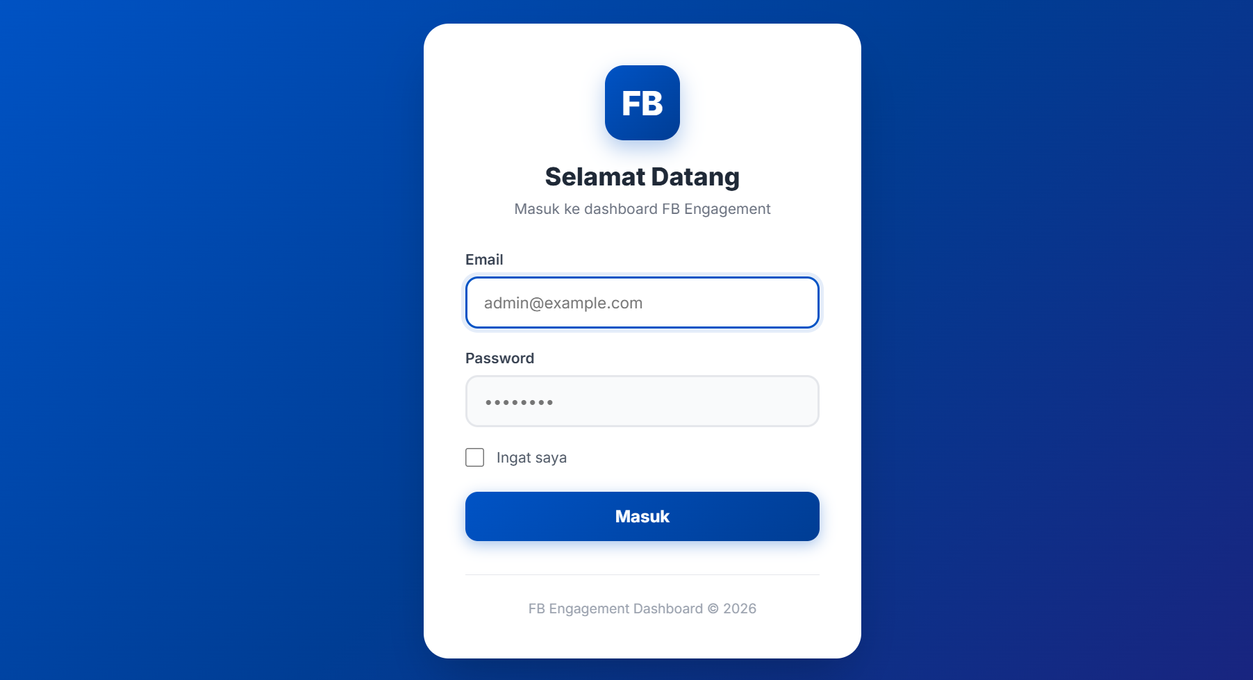 FB Engagement Manager - Aplikasi Manajemen Interaksi Facebook